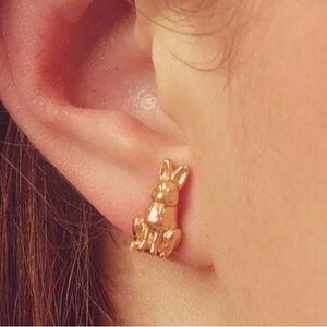 Gold Rabbit Mini Studs Earrings Bunny Studs